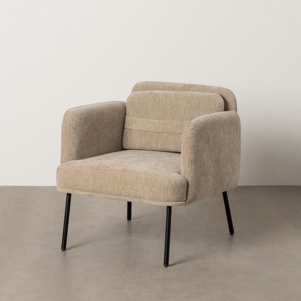 Bež fotelj iz šenilje Bind – Ixia-image-2