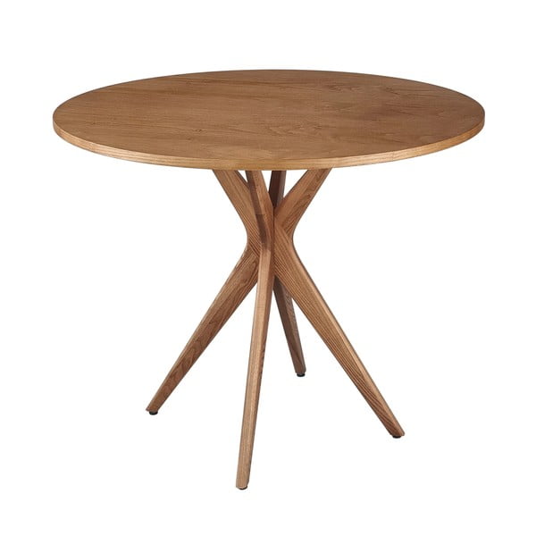 Okrogla jedilna miza z mizno ploščo v jesenovem dekorju ø 70 cm Jubi – Ragaba