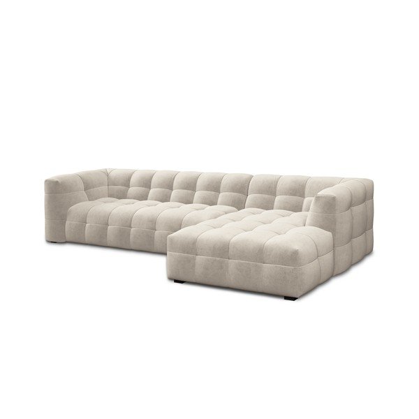 Bež žametna kotna sedežna garnitura Windsor & Co Sofas Vesta, kotna zofa, desni kot-image-3