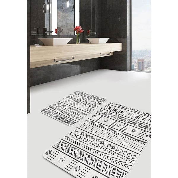 Črne/bele kopalniške preproge v kompletu 2 ks 60x100 cm – Mila Home-image-3