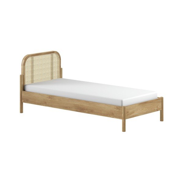 Postelja iz masivnega hrasta z letvenim dnom 90x200 cm v naravni barvi Olive Rotan – Vipack
