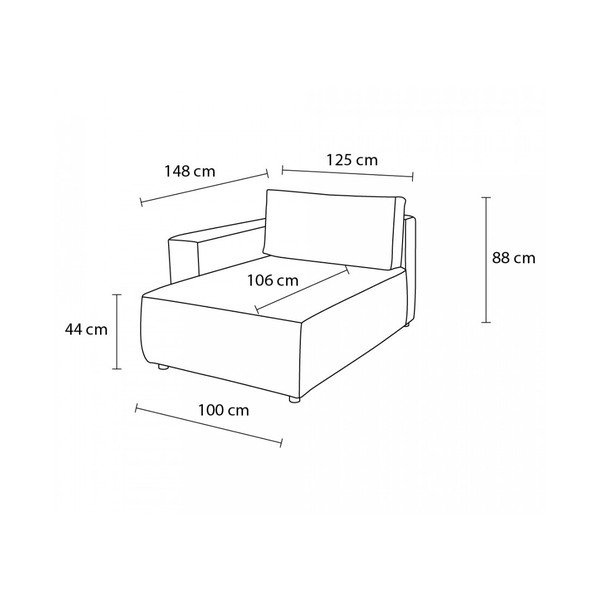 Opečnato oranžen modul za sedežno garnituro iz rebrastega žameta (desni kot) Nihad modular – Bobochic Paris-image-4