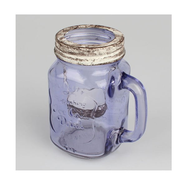 Vijolični stekleni svečnik Dakls Jug, višina 13,5 cm