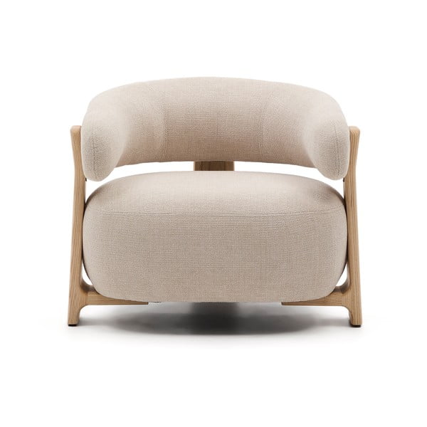 Bež fotelj iz šenilje Granite – Kave Home-image-2