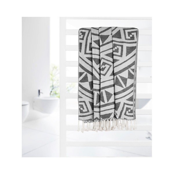 Črna brisača za hamam Kate Louise Mirabelle, 165 x 100 cm-image-4