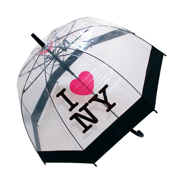 Prozoren vetrovni dežnik Ambiance Birdcage I Love NY, ⌀ 79 cm