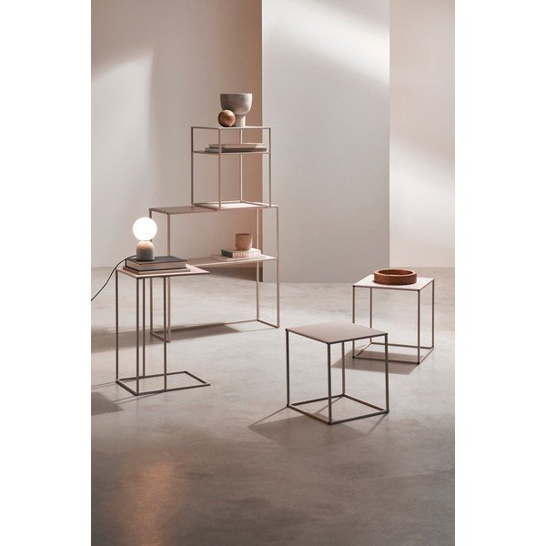 Bež kovinske mizice v kompletu 2 ks 38x38 cm Alrik – Yes Everyday-image-4