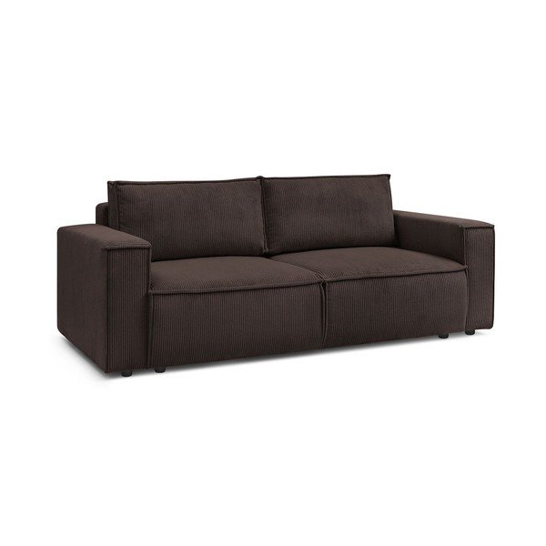 Sivorjava raztegljiva sedežna garnitura iz rebrastega žameta 245 cm Nihad – Bobochic Paris-image-4