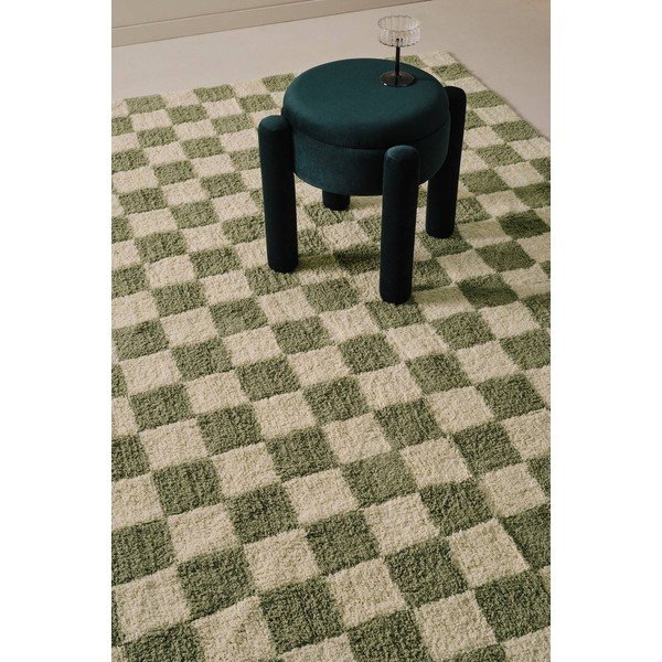 Zelena/kremno bela bombažna preproga 200x300 cm Mela – Jotex-image-1