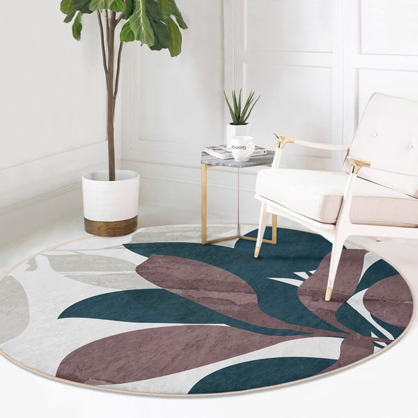 Pralna okrogla preproga primerna za robotski sesalnik ø 80 cm Comfort – Mila Home-image-3