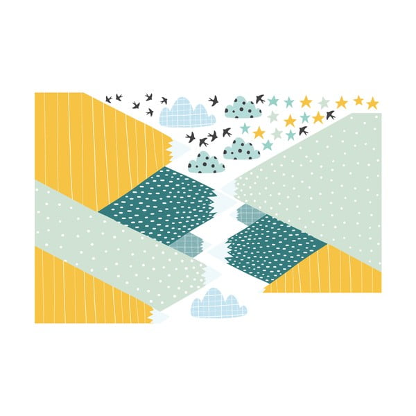 Stenska nalepka Ambiance Giant Kid Sticker Scandinavian Mountains Ziska-image-1