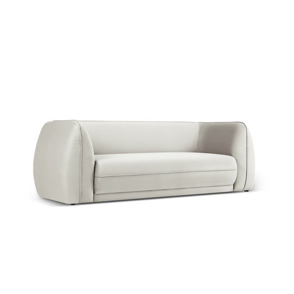 Bež žametna sedežna garnitura 225 cm Lando – Micadoni Home-image-2