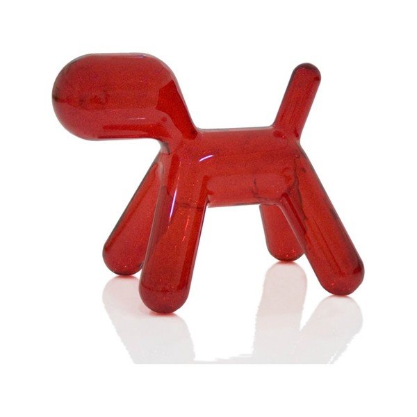 Kužkov stolček prozorno rdeče barve, 56 cm