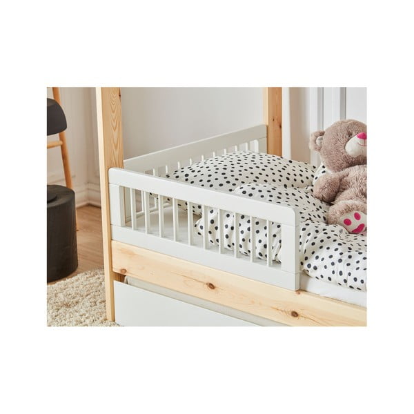 Komplet 2 belih zaščitnih pregrad za otroško posteljico Pinio Basic, 200 x 90 cm-image-2