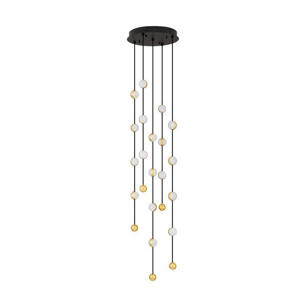 Mat črna aluminijasta LED zatemnitvena viseča svetilka s senčilom iz akrilnega stekla ø 38 cm Alcinoe – Nova Luce
