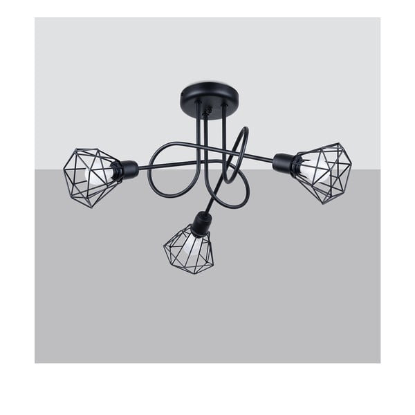 Črna stropna svetilka ø 10 cm Varpu – Sollux-image-4