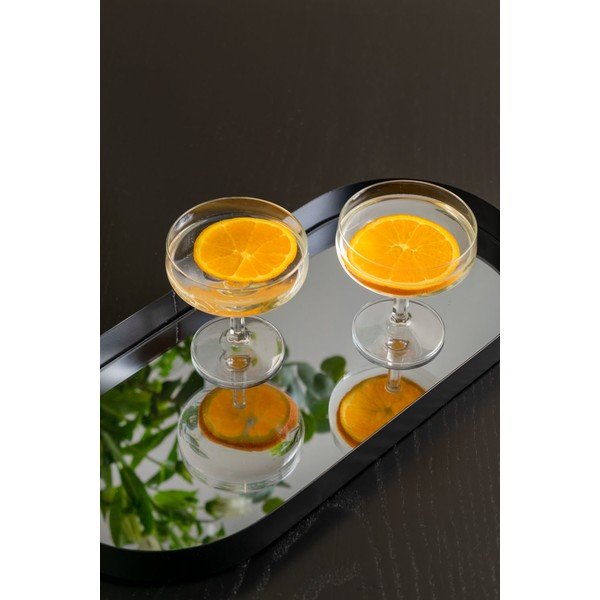 Črn pladenj z ogledalom PT LIVING Oval, širine 18 cm-image-1