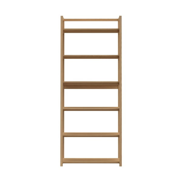 Regal v hrastovem dekorju v naravni barvi 80x199x40 cm Ludza – Actona