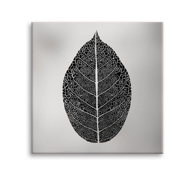 Slika Styler Canvas Silver Uno Black Leaf, 65 x 65 cm