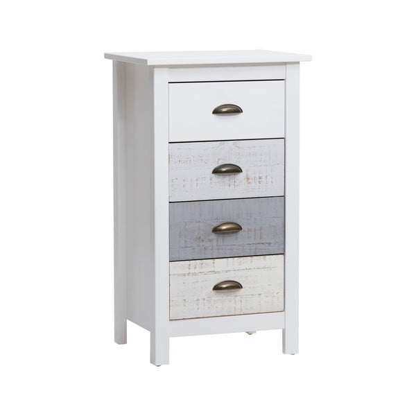 Visoka belo-siva komoda s 4 predali Marckeric Romantica, 46 x 80 cm-image-2