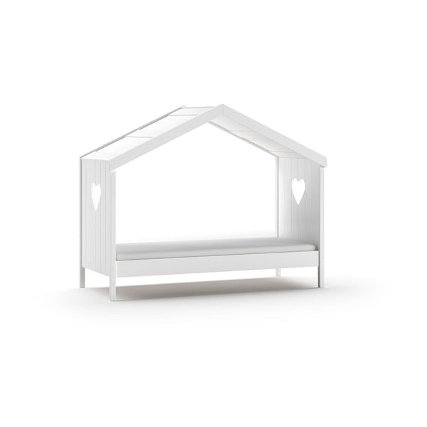 Bela postelja v obliki hiške 90x200 cm Amori - Vipack
