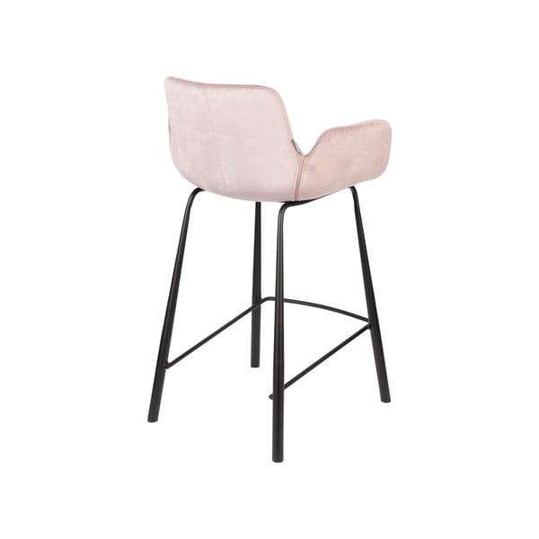 Svetlo rožnati žametni barski stoli v kompletu 2 ks 91,5 cm Brit – Zuiver-image-4