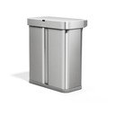 Jeklen koš za smeti 34+24 l za ločevanje odpadkov/brezstični v srebrni barvi Dual Sensor – simplehuman