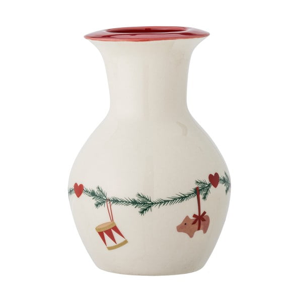 Bela lončena vaza z božičnim motivom (višina 16 cm) Yule – Bloomingville