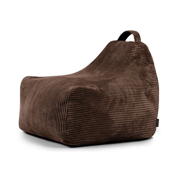 Temno rjava otroška vreča za sedenje iz rebrastega žameta Game Amuse – SLOWDOWN