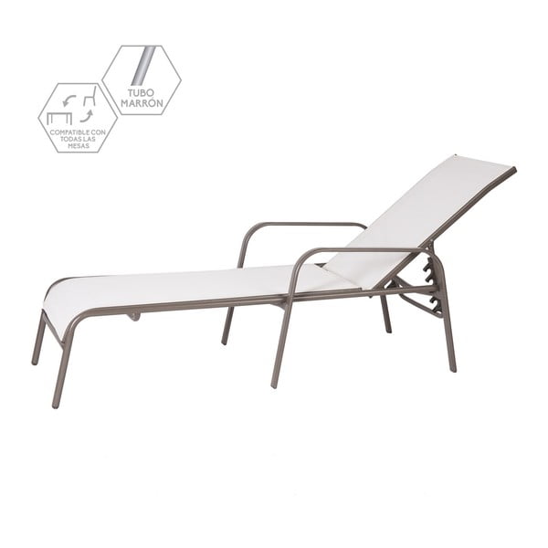 Beli kovinski vrtni ležalnik - LDK Garden-image-1