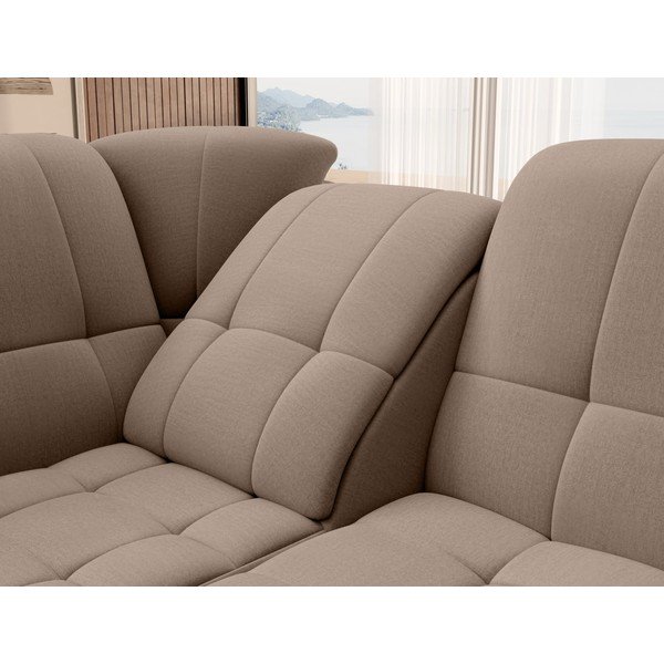 Rjava žametna raztegljiva/s prostorom za shranjevanje kotna sedežna garnitura (levi kot/v obliki črke L) Sado – ELTAP-image-1