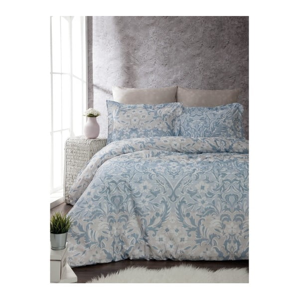 Prevleka za zakonsko posteljo z rančnim bombažnim pregrinjalom Floral, 160 x 220 cm