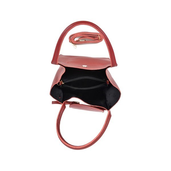 Rdeča usnjena torbica Roberta M Pola Rosso-image-4
