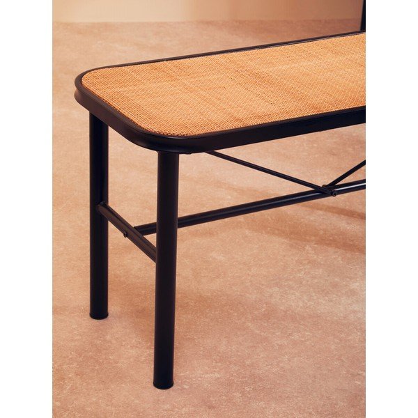 Črna/v naravni barvi klop iz ratana Depok – Premier Housewares-image-3