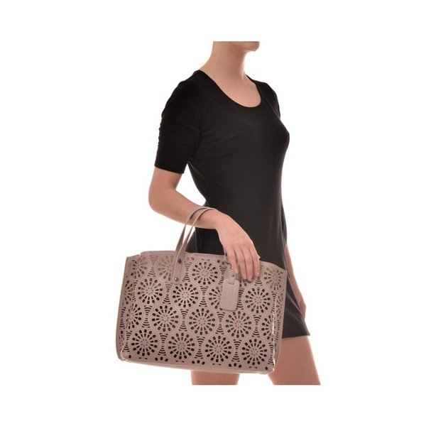 Roza in bež usnjena torbica Mangotti Torbe Lulia-image-3