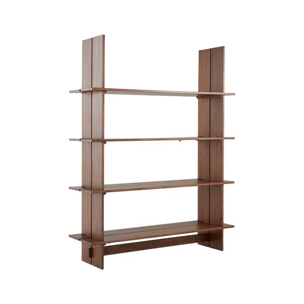 Regal iz masivnega bora v temni naravni barvi 140x180x40 cm Tottori – Jotex