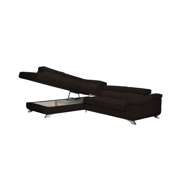 Temno rjave barve Windsor & Co Sofas Gamma raztegljiv kavč, levi kot-image-4