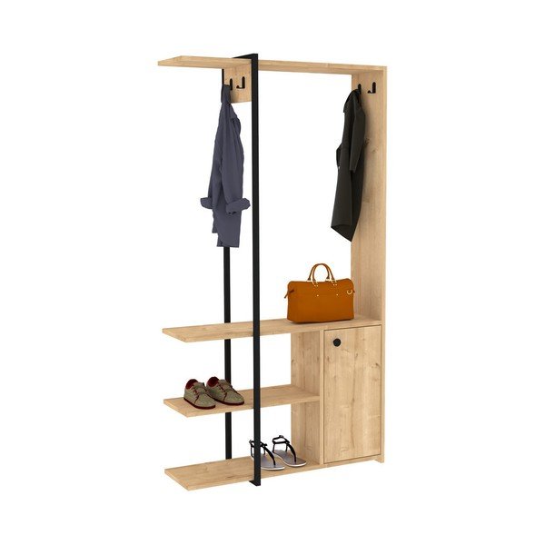 Predsobni komplet v črni in naravni barvi Kumsal - Kalune Design-image-2