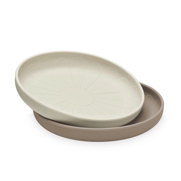 Bež silikonski otroški krožniki v kompletu 2 ks ø 18,5 cm Earth – Cam Cam Copenhagen