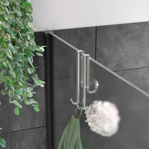 Jeklen viseč obešalnik v srebrni barvi Luxy – Metaltex-image-1