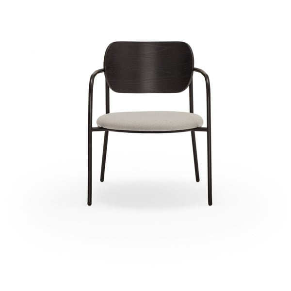 Črno-siv fotelj v jesenovem dekorju Eclipse - Teulat-image-2