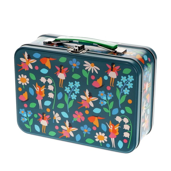 Temno moder kovinski otroški kovček 19x8x17 cm Fairies in the Garden – Rex London-image-4
