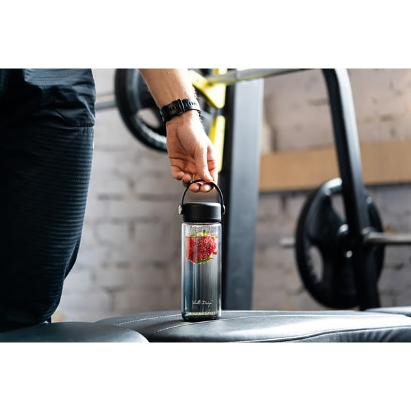 Črna steklena steklenica za vodo 350 ml Fuori – Vialli Design-image-3