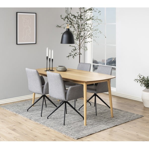 Siv oblazinjen jedilni stol z nasloni za roke Naya – Actona-image-1