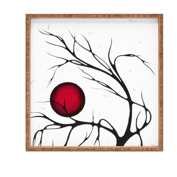Lesen dekorativni servirni pladenj Red Moon, 40 x 40 cm