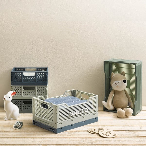 Modra plastična škatla za shranjevanje 21x14.5x8 cm – Homéa-image-1