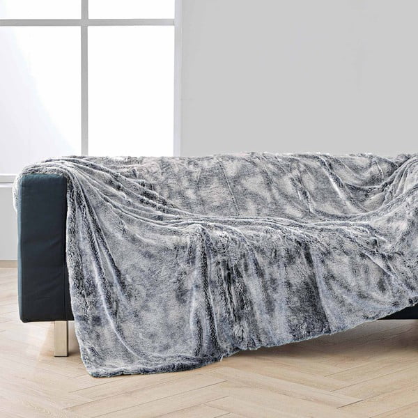 Siva odeja iz umetnega krzna 180x220 cm Antartic – douceur d'intérieur-image-1