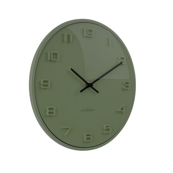 Zelena stenska ura Karlsson Elevated, ⌀ 25 cm-image-1