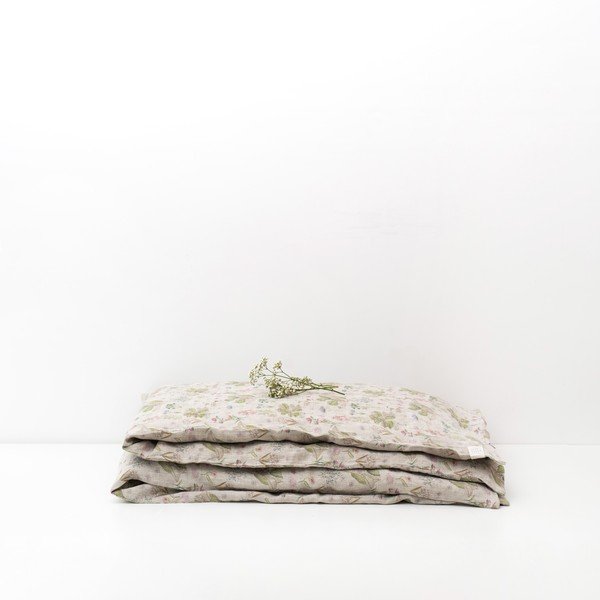Bež otroška lanena posteljnina Linen Tales Botany, 70 x 100 cm-image-3