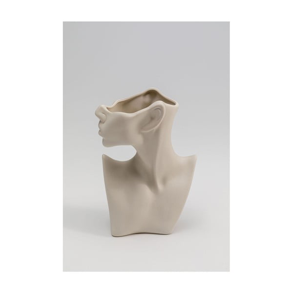 Bež keramična ročno poslikana vaza Body Art – Kare Design